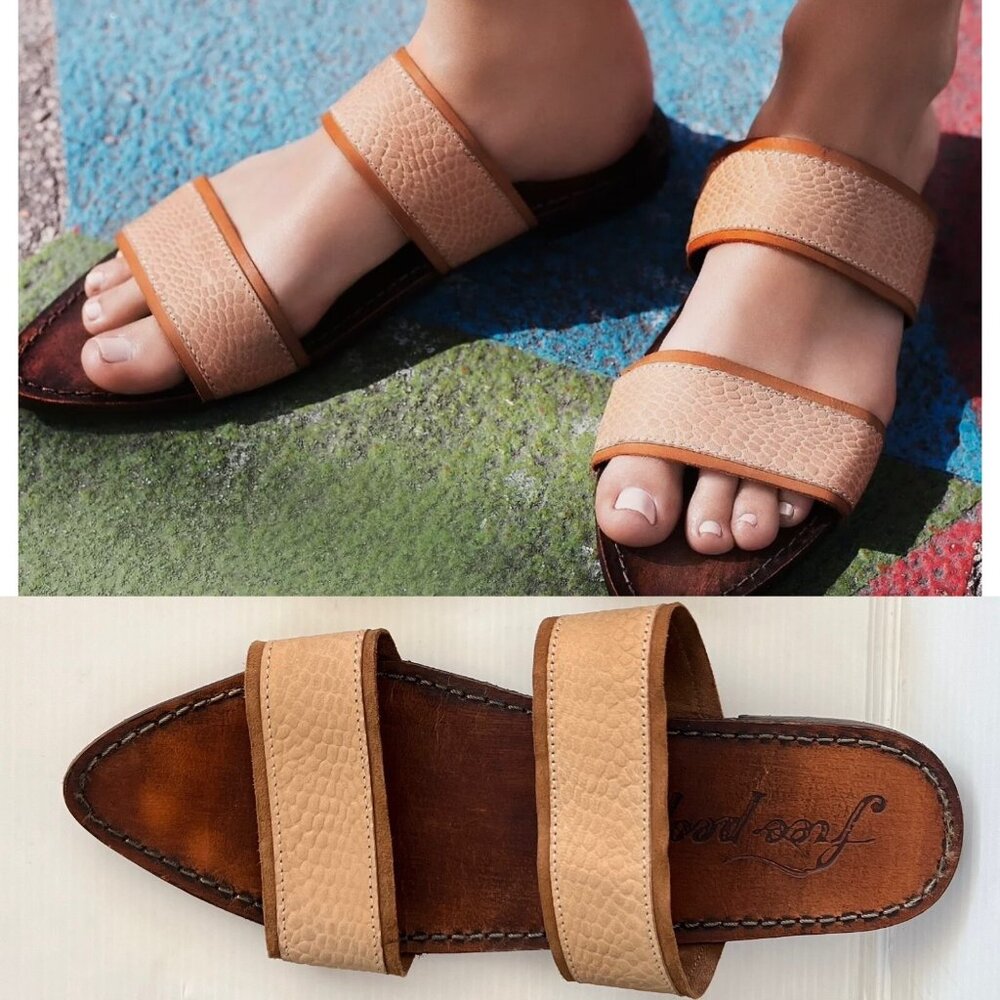 Free People Oaklyn Slip On Sandal Sz 39 9 8.5 8 $78 pointy toe